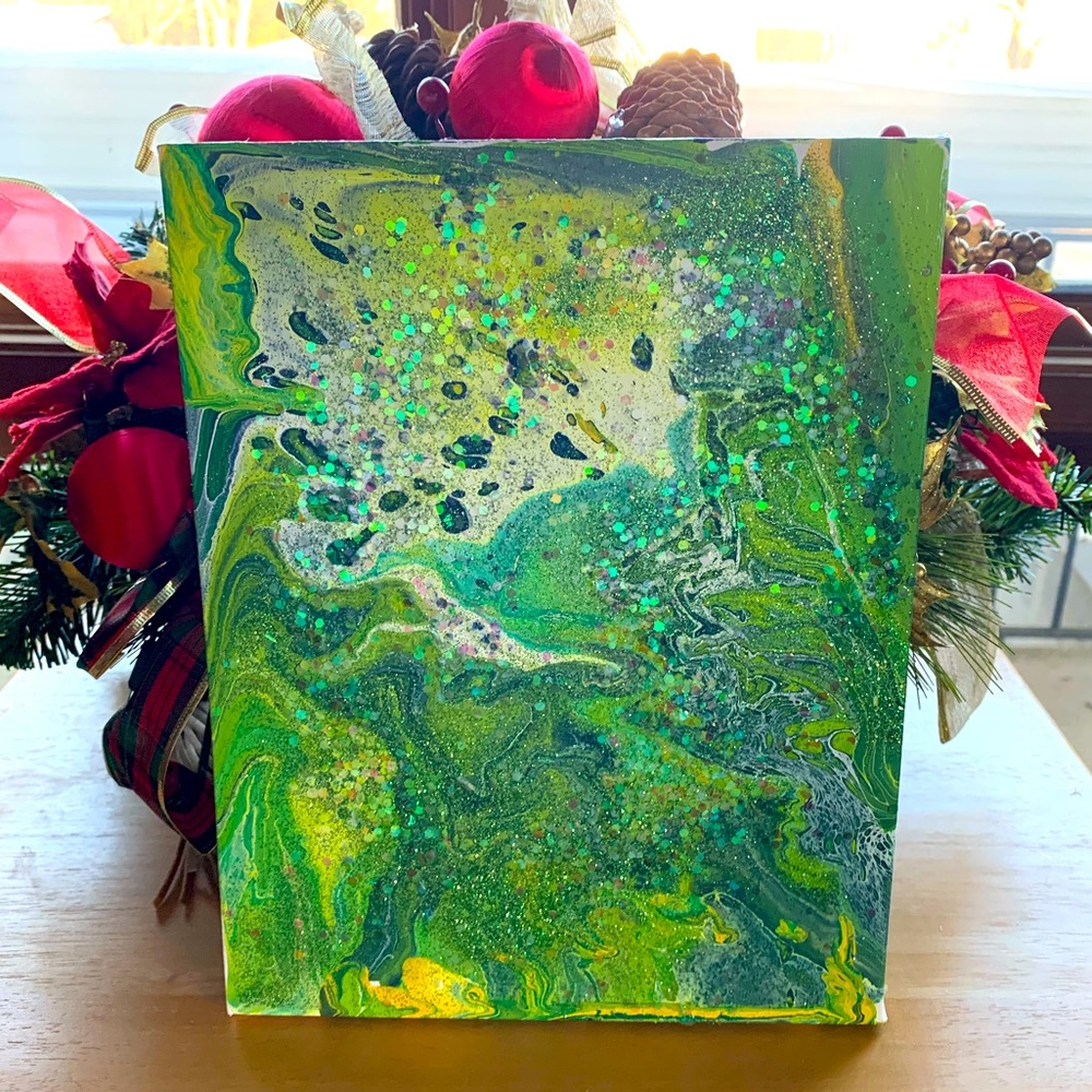 🎉HP🎉 New Green & Yellow Galaxy Painting